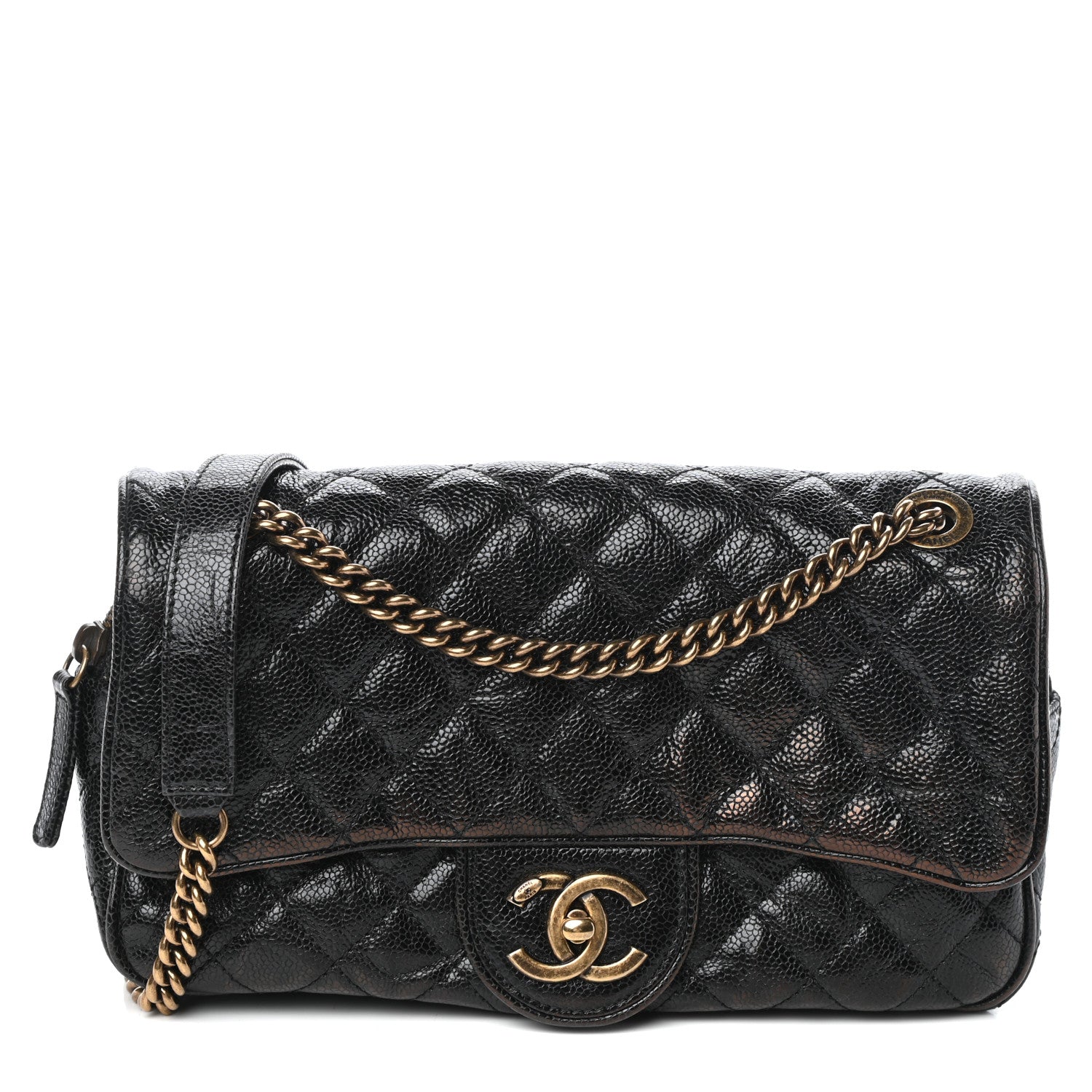 Chanel Crumpled Grained Calfskin Quilted Small Shiva Flap Black 1 of 10