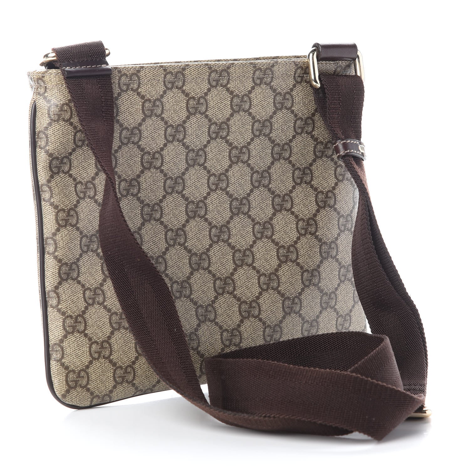 Gucci GG Supreme Monogram Small Flat Messenger Bag Dark Brown 3 of 9