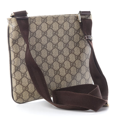 Gucci GG Supreme Monogram Small Flat Messenger Bag Dark Brown 3 of 9