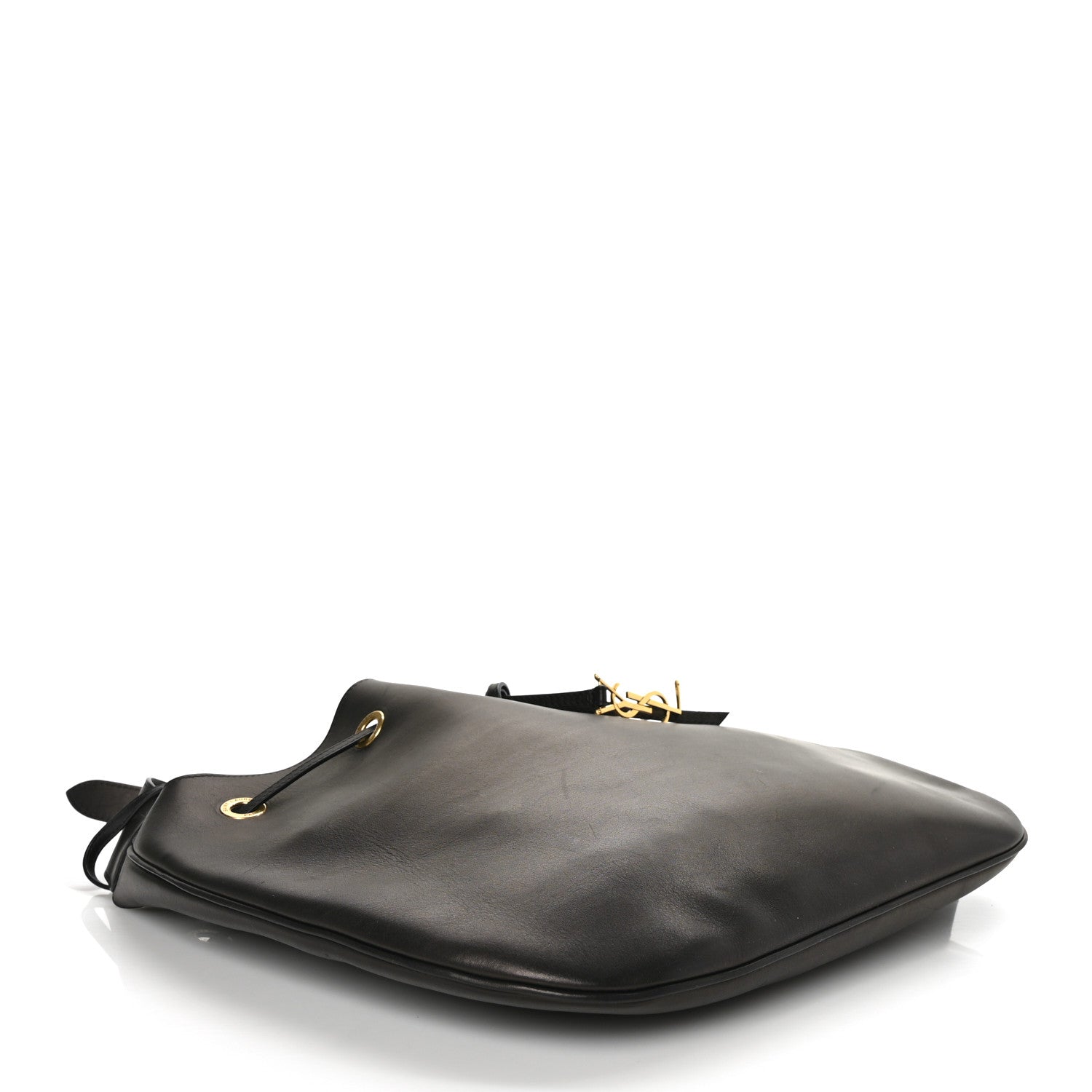 Saint Laurent Smooth Calfskin Paris VII Large Flat Hobo Black 4 of 8