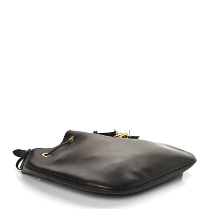Saint Laurent Smooth Calfskin Paris VII Large Flat Hobo Black 4 of 8