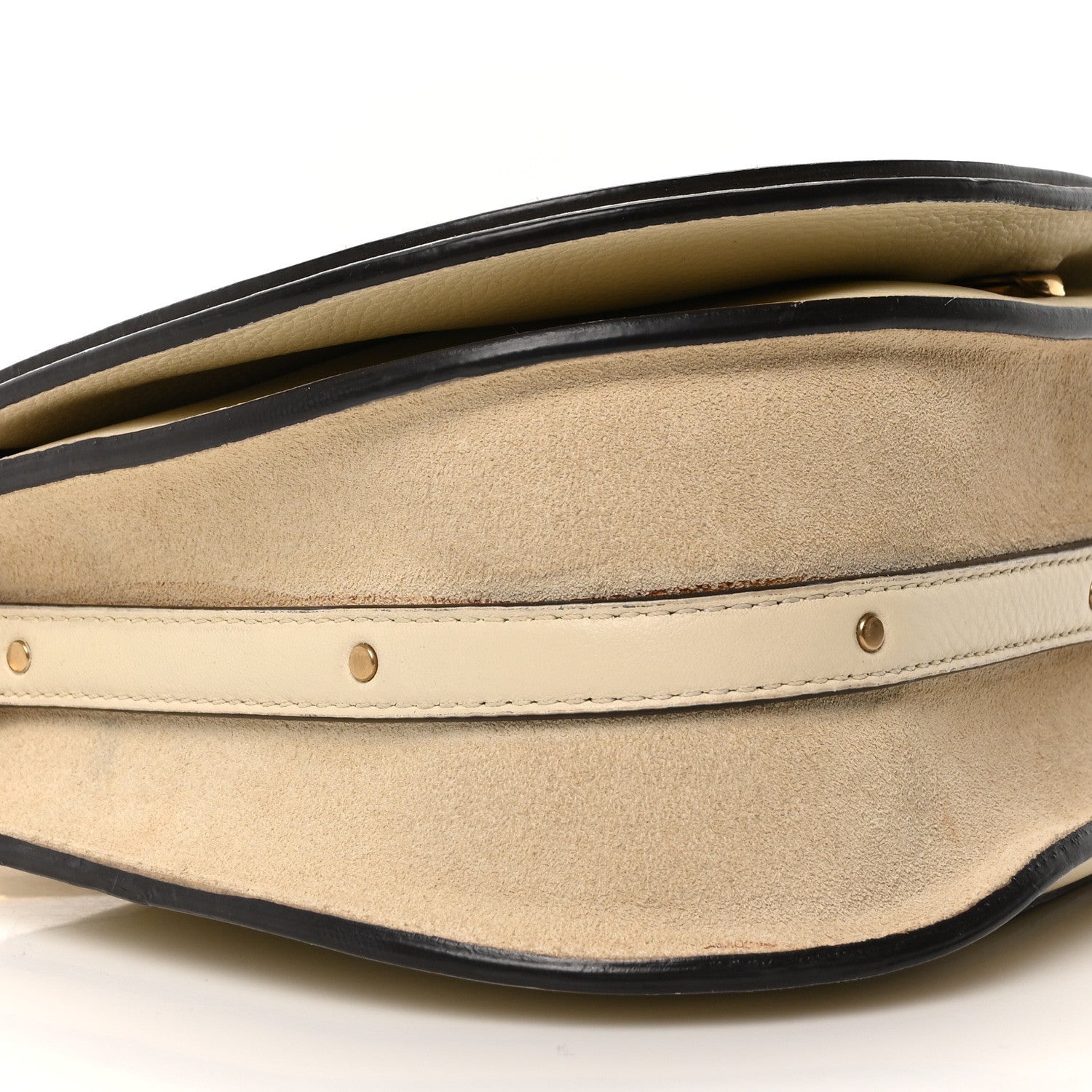 Chloe Calfskin Suede Medium Nile Bracelet Bag Off White 9 of 10