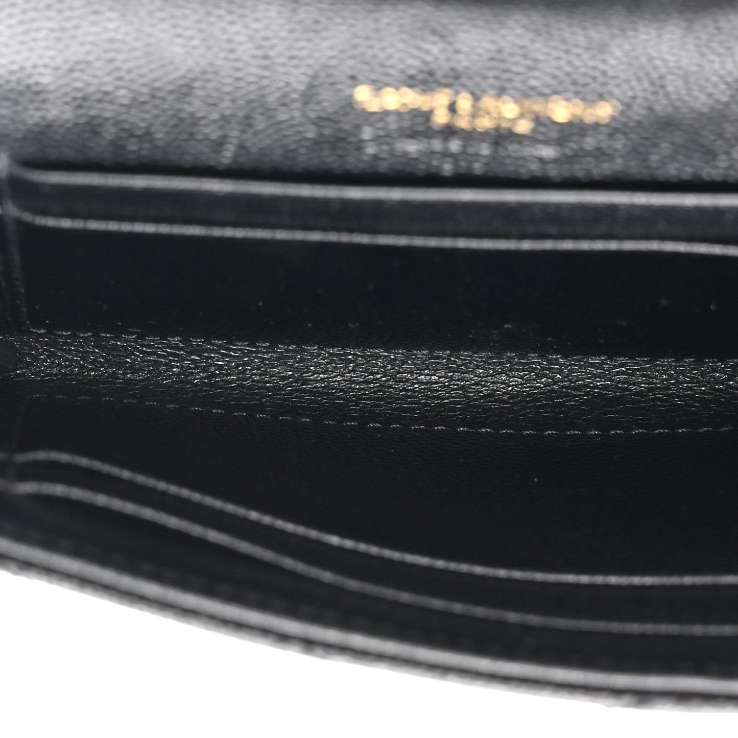 Grain De Poudre Matelasse Chevron Small Monogram Envelope Wallet Black
