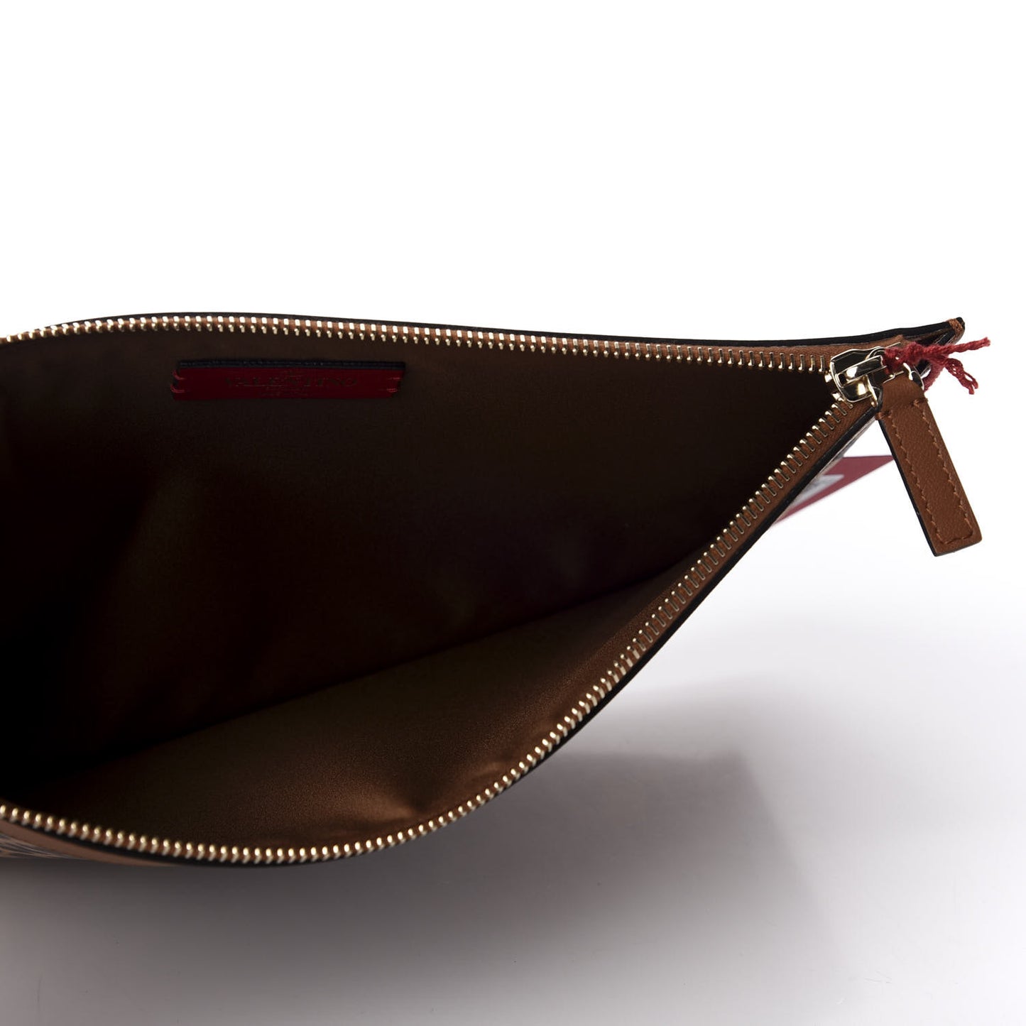 Calfskin Leopard Print City Safari Large Pouch Brown