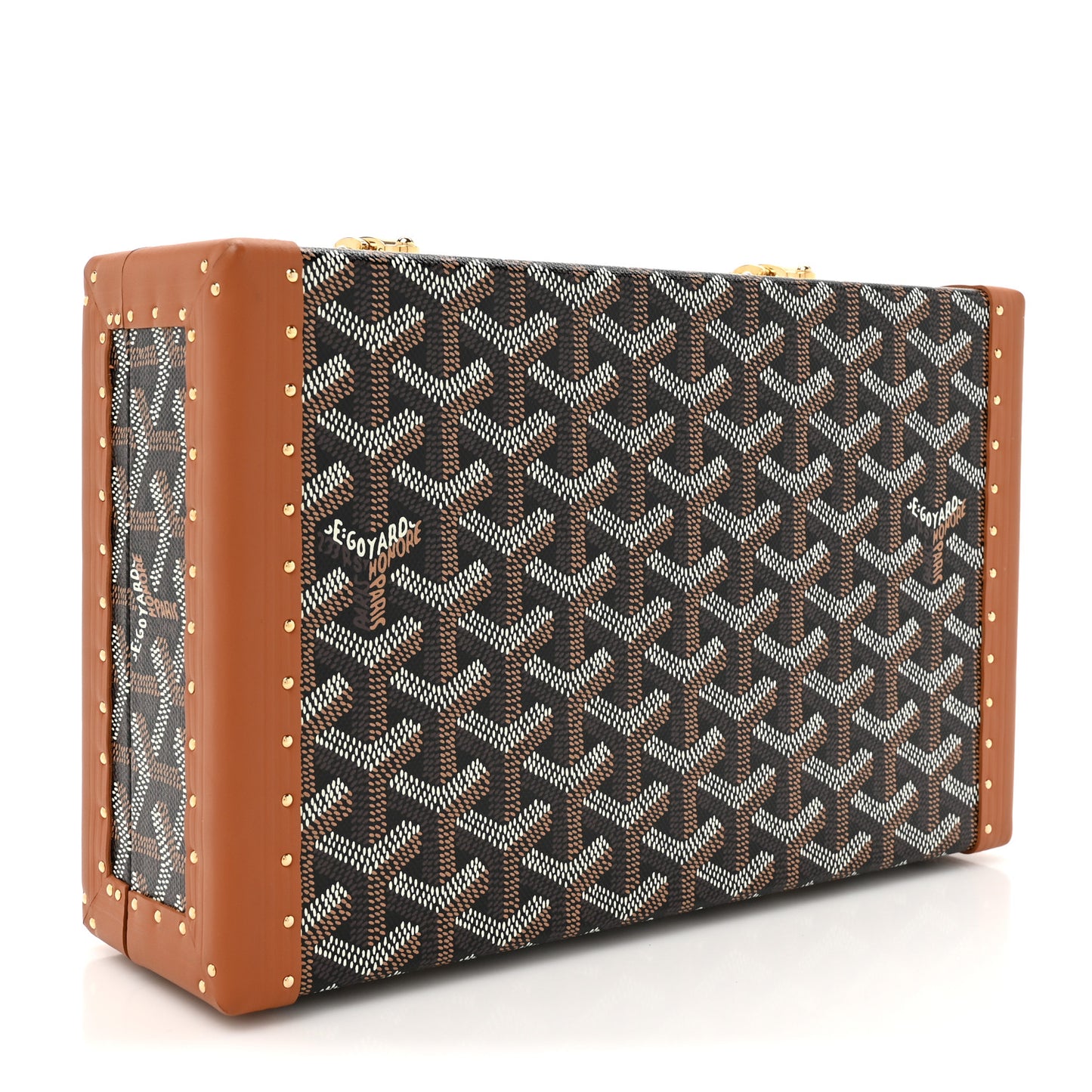 Goyardine Vendome Jewelry Case Black Gold