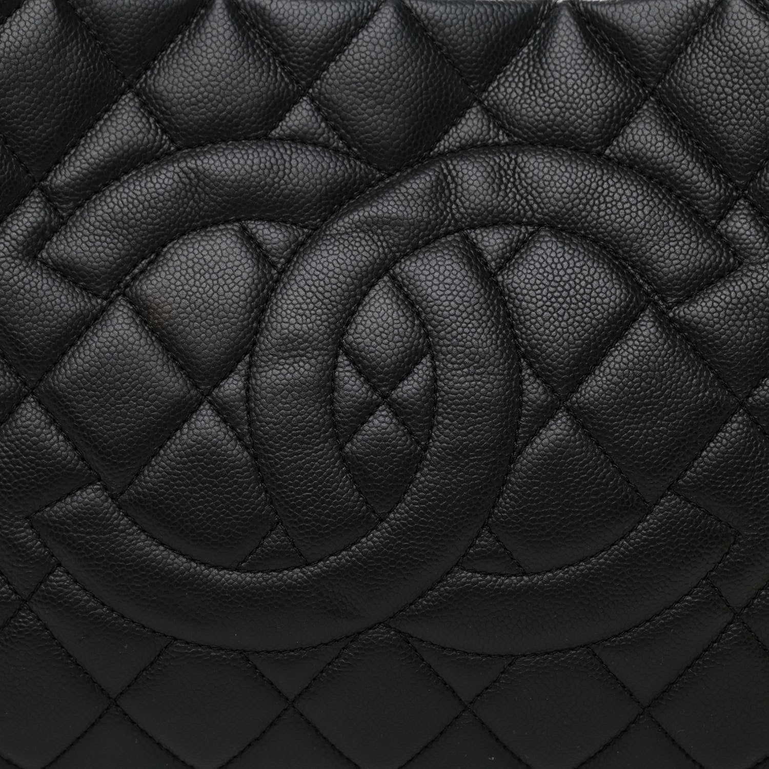 Chanel Caviar Quilted Expandable Zip Shoulder Bag Black 9 of 11