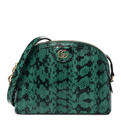 Gucci Snakeskin GG Small Ophidia Dome Shoulder Bag Emerald 1 of 11