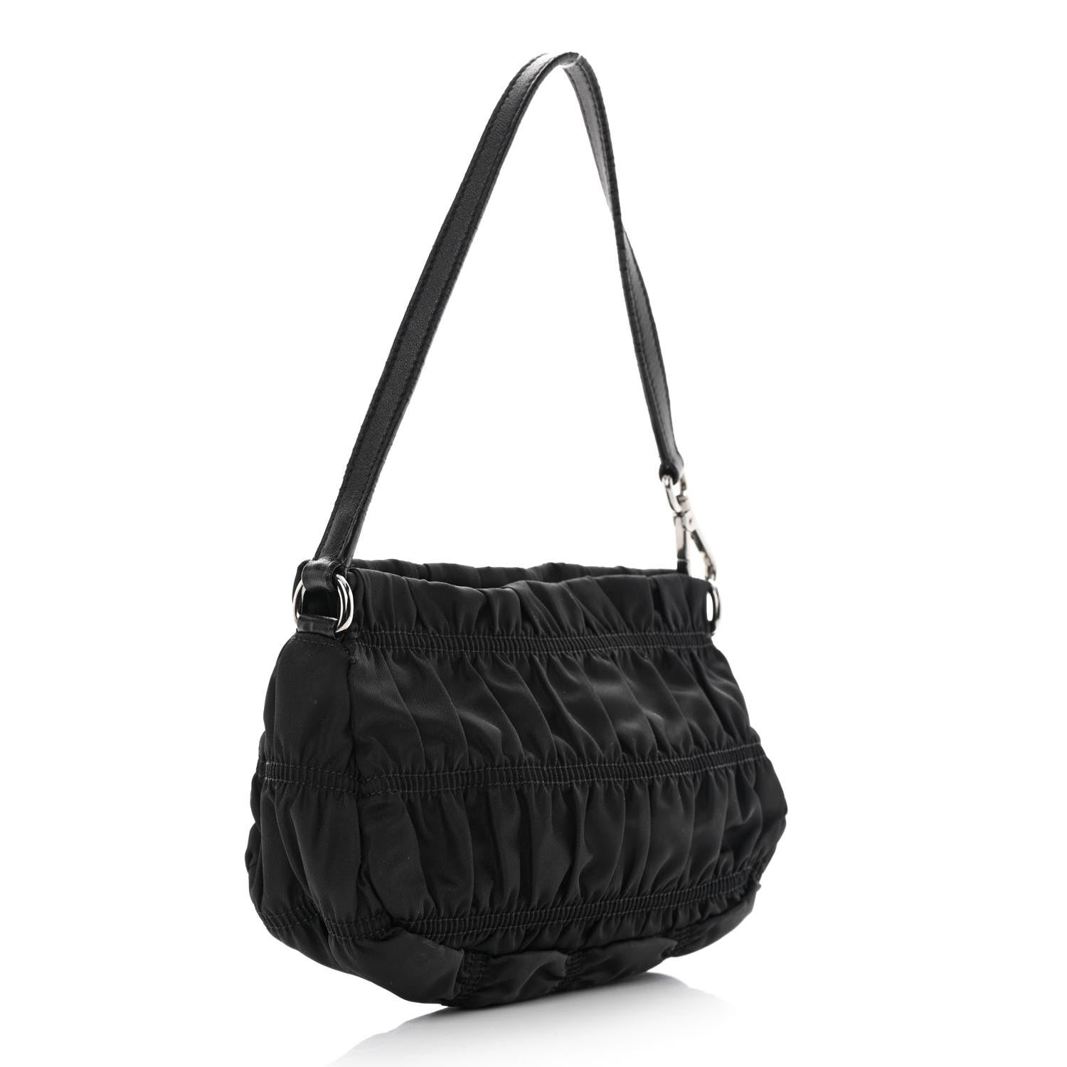 Prada Tessuto Nylon Gaufre Pochette Black 3 of 16
