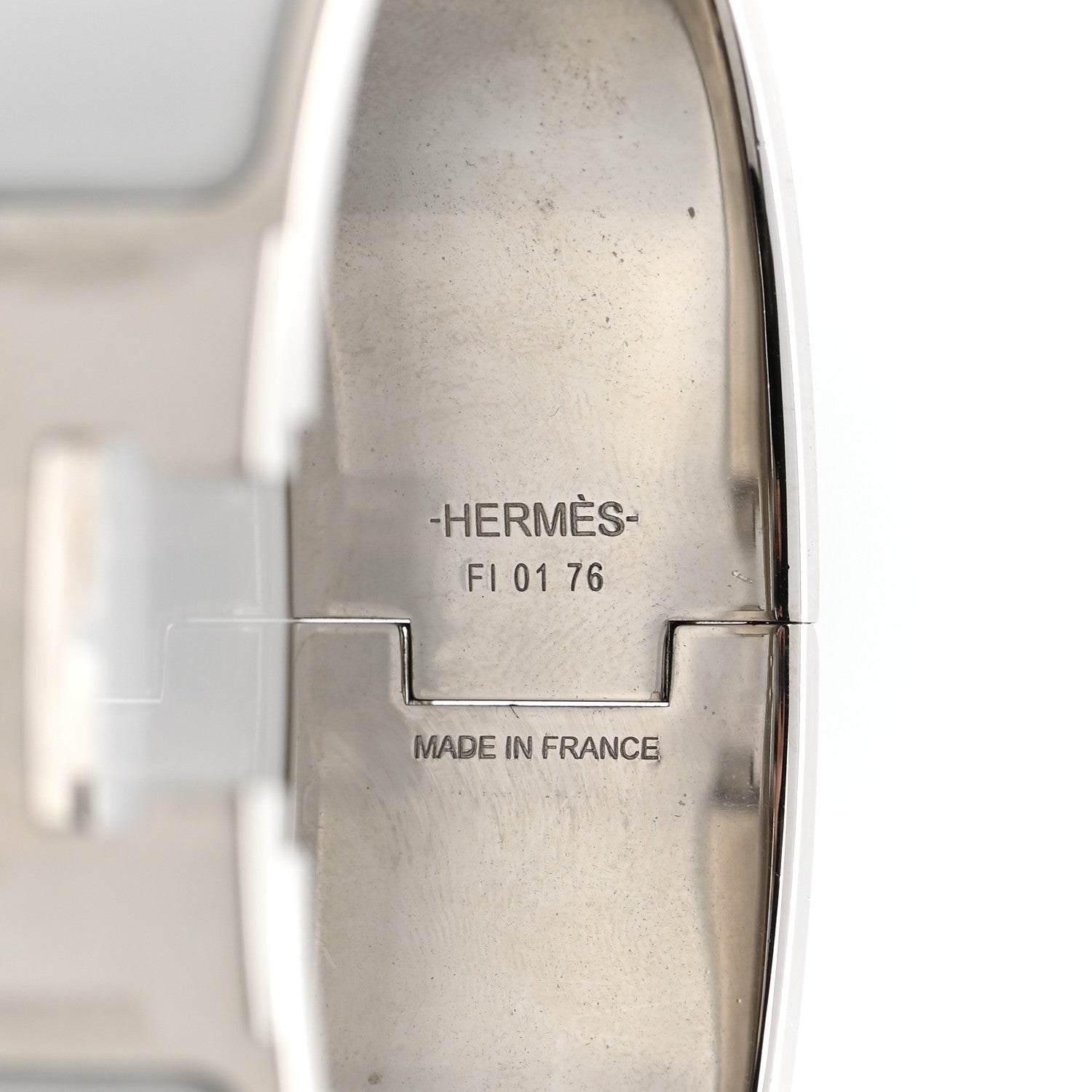 Hermes Enamel Wide Clic Clac H Bracelet GM White 4 of 4