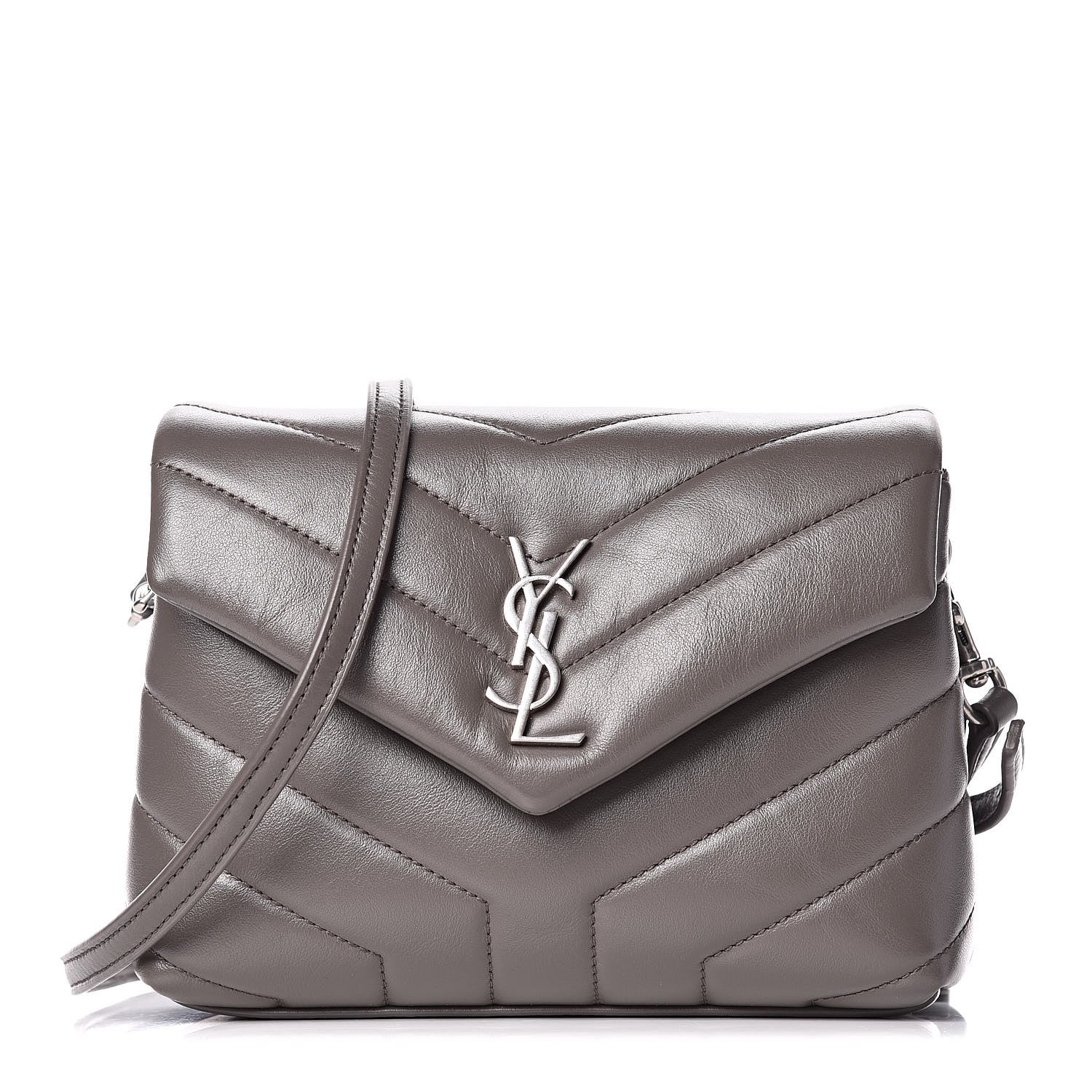 Saint Laurent Calfskin Y Quilted Monogram Toy Loulou Crossbody Bag Earth 1 of 11