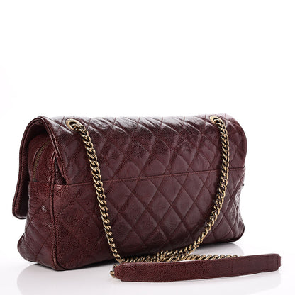 Chanel Crumpled Grained Calfskin Quilted Large Shiva Flap Bordeaux 3 of 11
