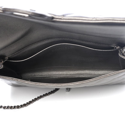 Chanel Metallic Lambskin Quilted Clutch With Chain Flap Bronze 5 of 8