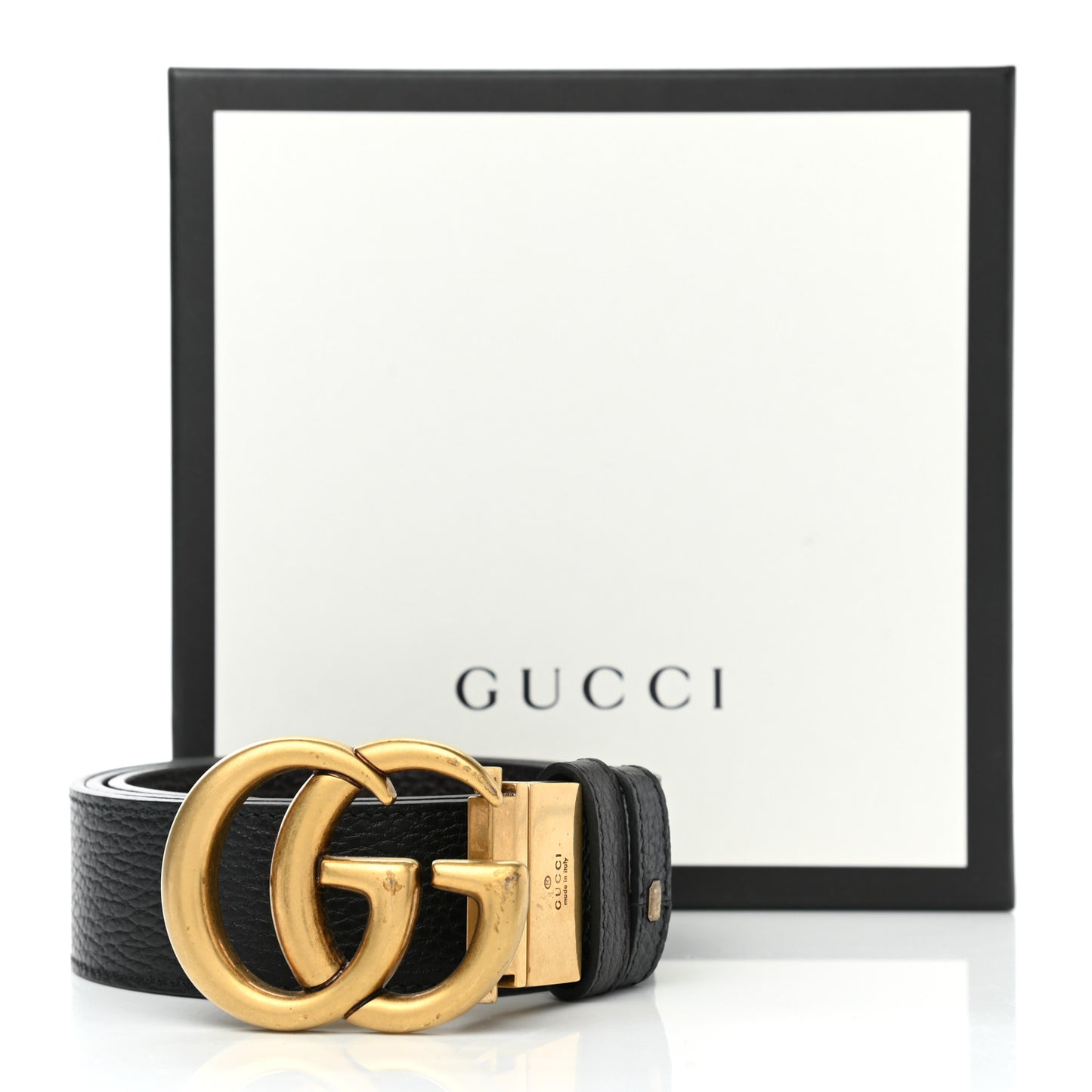 Calfskin Double G Reversible 37mm Belt 90 36 Black Cocoa