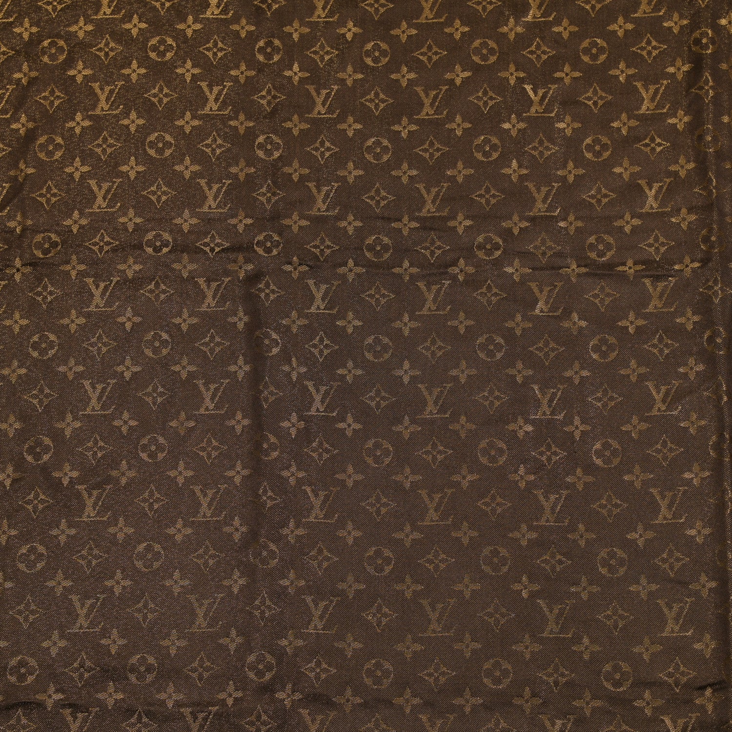 Louis Vuitton Silk Lurex Wool Monogram Shine Shawl Brown 3 of 4