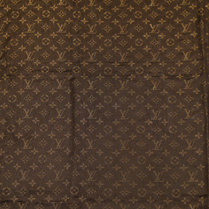 Louis Vuitton Silk Lurex Wool Monogram Shine Shawl Brown 3 of 4