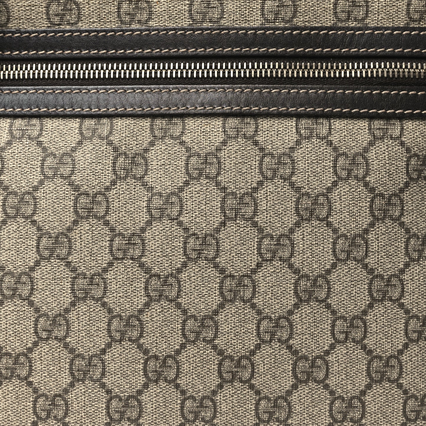 GG Supreme Monogram Selleria Calfskin Small Flat Side Zip Messenger Bag Beige Ebony Cocoa Dark Chocolate