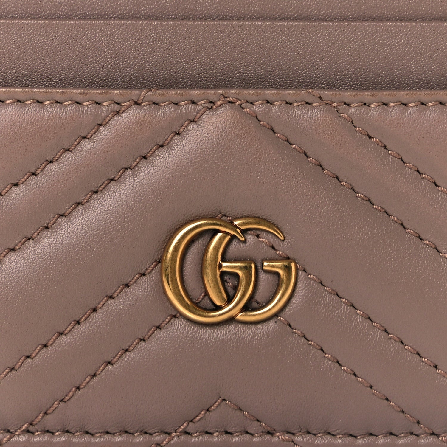 Gucci Calfskin Matelasse GG Marmont Card Holder Porcelain Rose 7 of 10