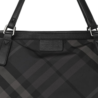 Burberry Nylon Check Buckleigh Packable Tote Charcoal 7 of 11