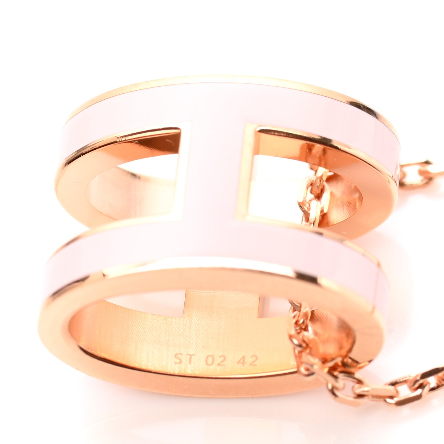 Lacquered Rose Gold Pop H Pendant Necklace Rose Dragee