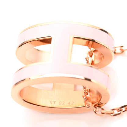 Hermes Lacquered Rose Gold Pop H Pendant Necklace Rose Dragee 6 of 8