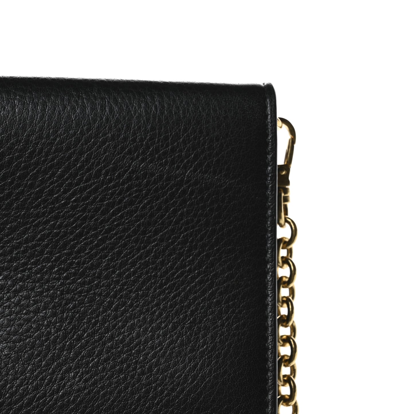 Vitello Daino Metal Chain Wallet Black