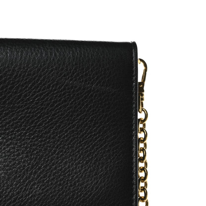 Prada Vitello Daino Metal Chain Wallet Black 10 of 11