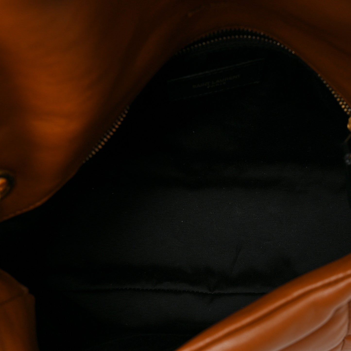Lambskin Quilted Small Loulou Puffer Monogram Chain Satchel Dark Honey