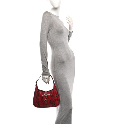 Gucci Snakeskin Web Small Jackie 1961 Hobo Rosso Ancora 2 of 12