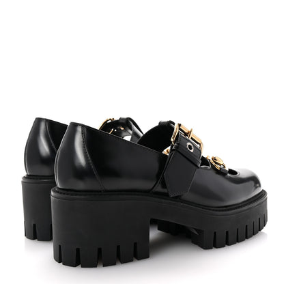Gucci Cordovan Lux Womens Horsebit Platform Mary Jane Loafers 36.5 Black 5 of 10