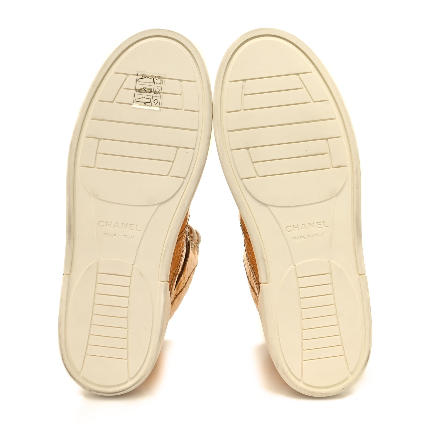 Metallic Calfskin Crocodile Embossed Cocodile High Top Sneakers 38 Gold