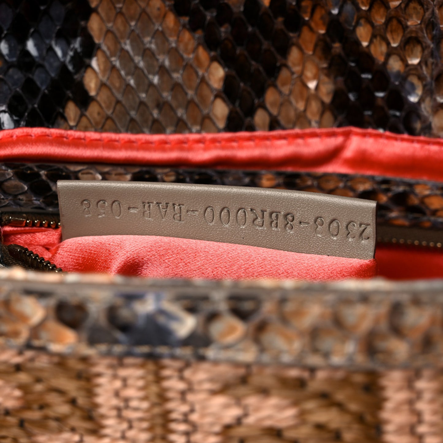 Raffia Snakeskin Baguette Beige