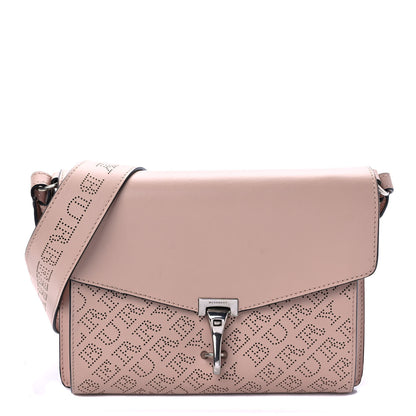 Burberry Calfskin Perforated Small Macken Crossbody Bag Fawn Pink 1 of 8