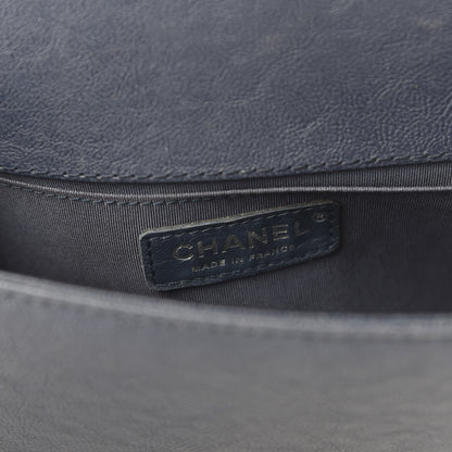 Chanel Calfskin Quilted Medium Top Handle Boy Flap Blue 8 of 11