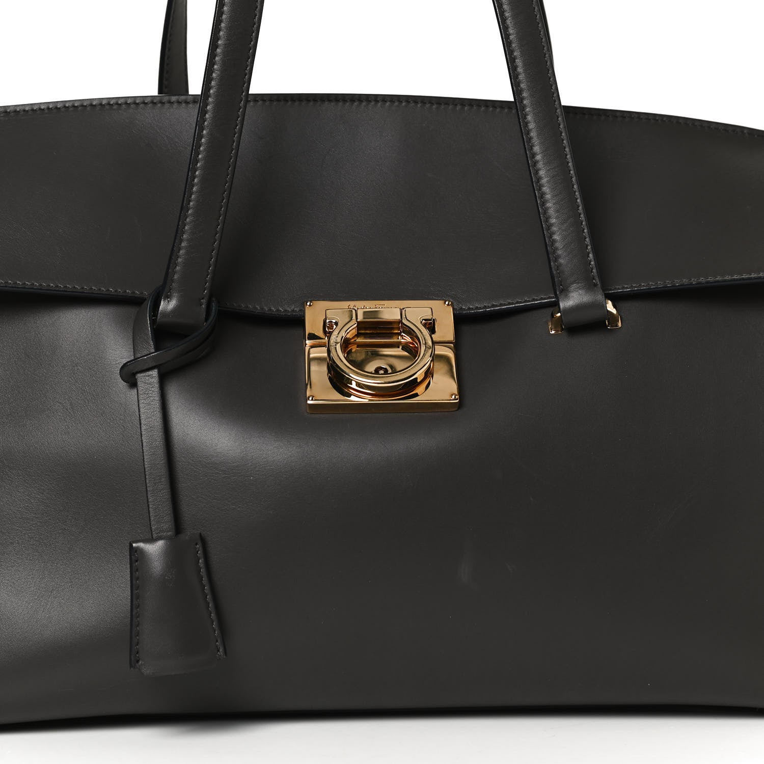 Salvatore Ferragamo Calfskin Mara Shoulder Bag Black 13 of 14