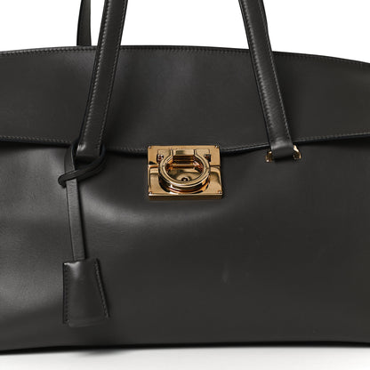 Salvatore Ferragamo Calfskin Mara Shoulder Bag Black 13 of 14