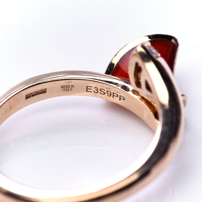 Bulgari 18K Rose Gold Diamond Carnelian Divas' Dream Charm Ring 53 6.5 4 of 6