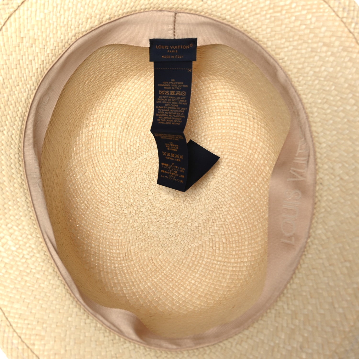 Louis Vuitton Straw Monogram Bandana Hat S Blue 6 of 7
