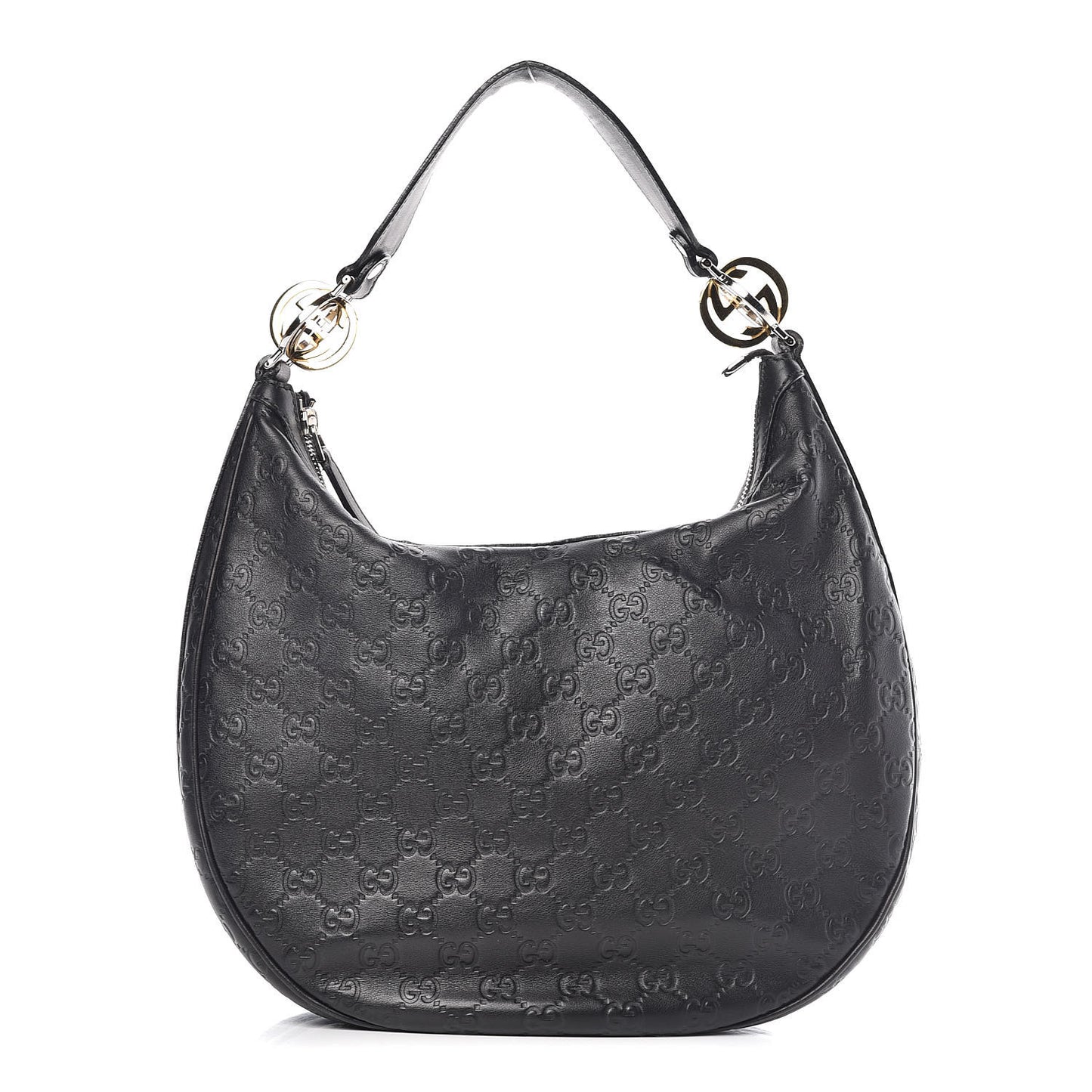 Guccissima Medium GG Twins Hobo Black