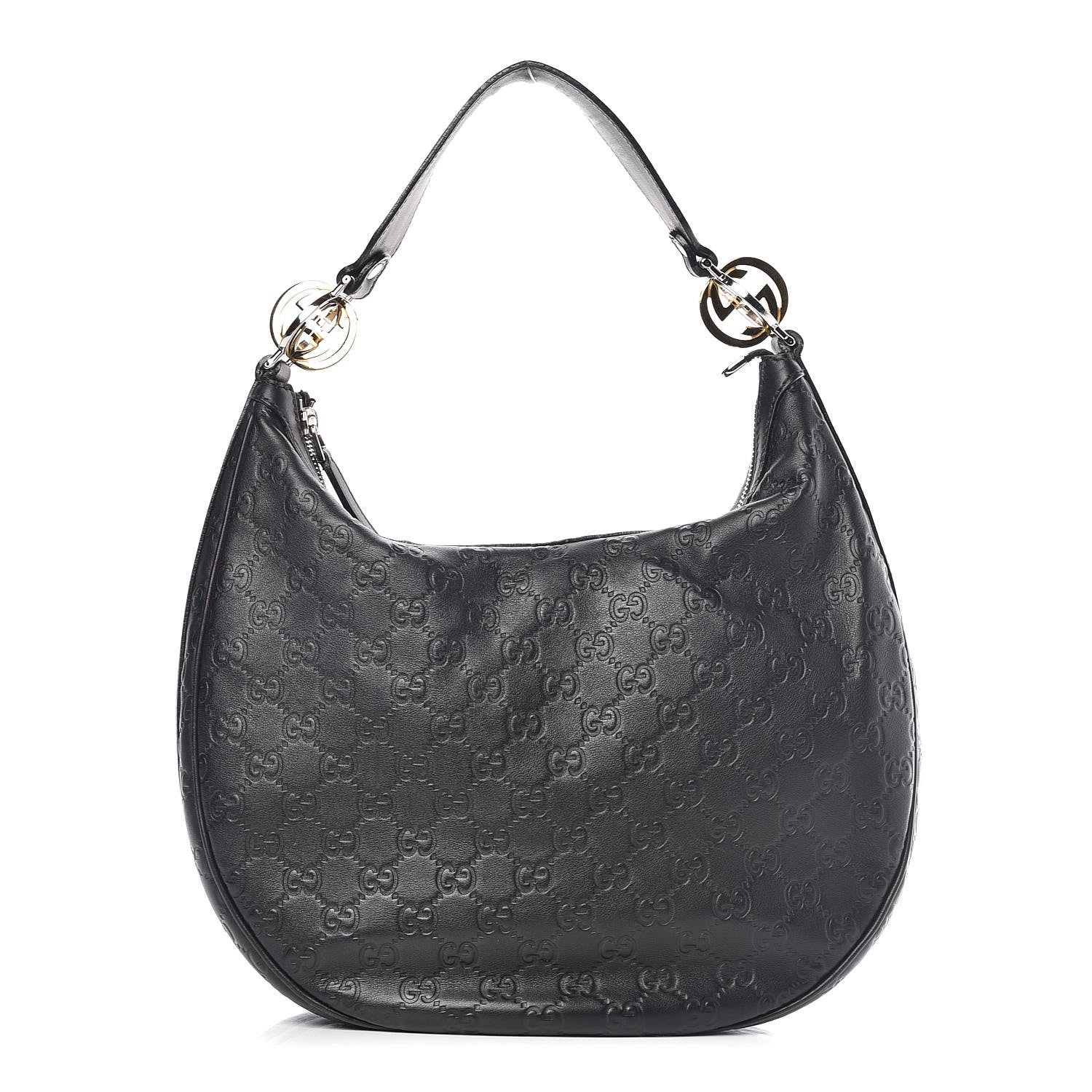 Gucci Guccissima Medium GG Twins Hobo Black 1 of 10