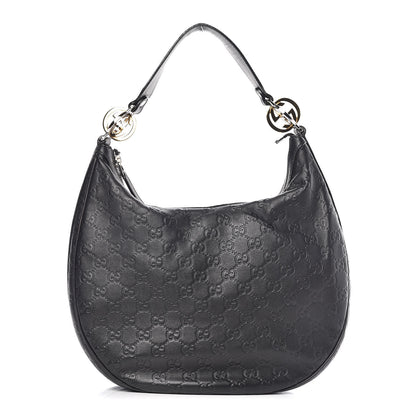 Gucci Guccissima Medium GG Twins Hobo Black 1 of 10
