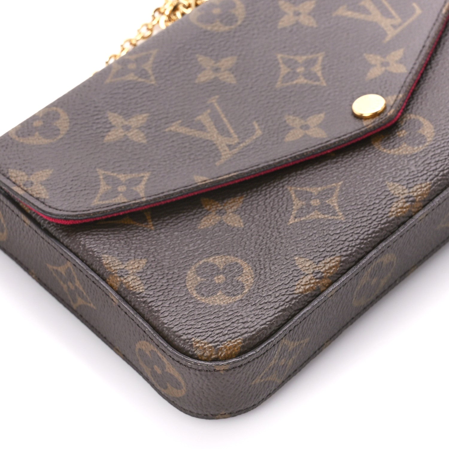 Louis Vuitton Monogram Pochette Felicie Chain Wallet Fuchsia 16 of 17