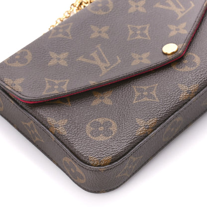 Louis Vuitton Monogram Pochette Felicie Chain Wallet Fuchsia 16 of 17