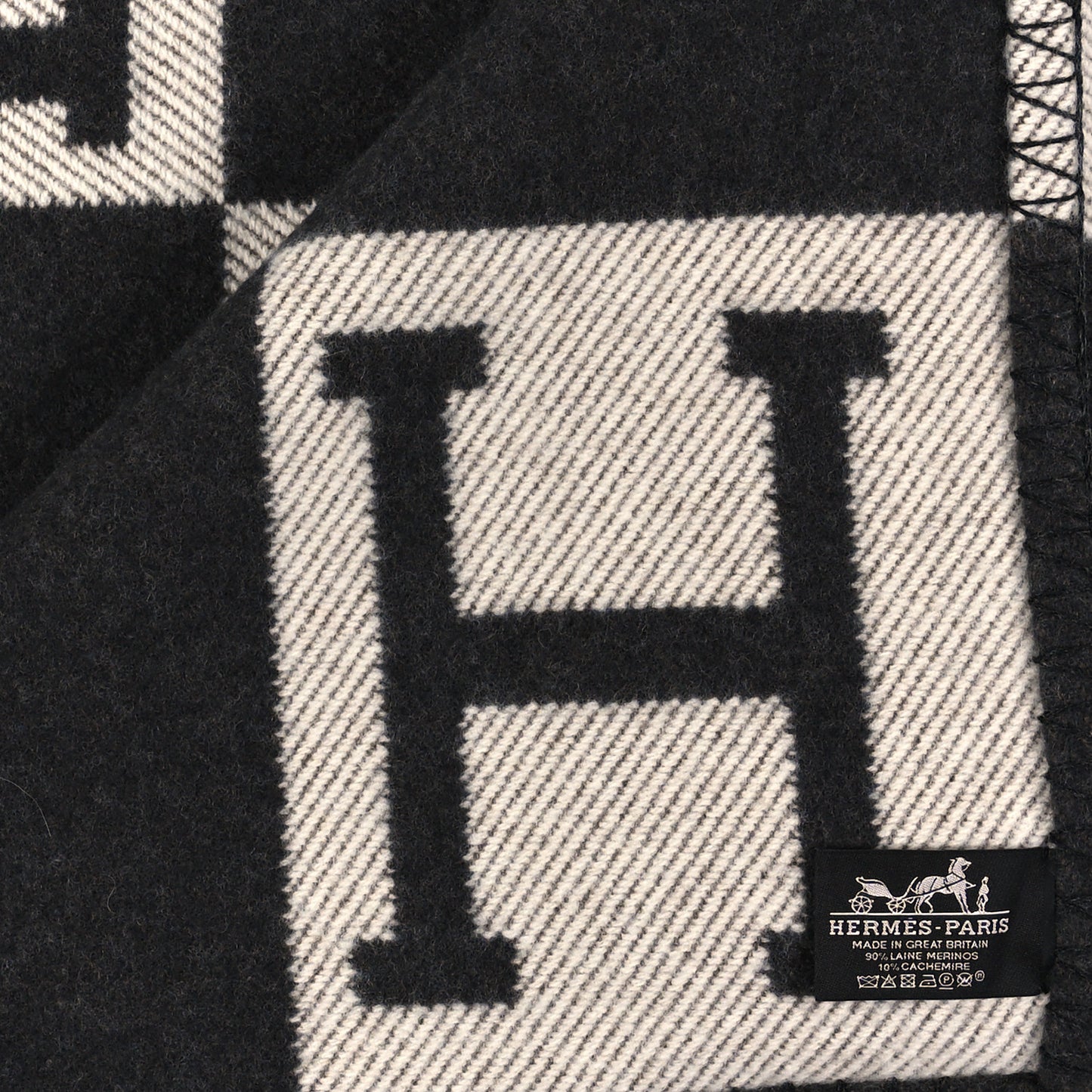 Wool Cashmere Avalon Blanket Ecru Gris Fonce