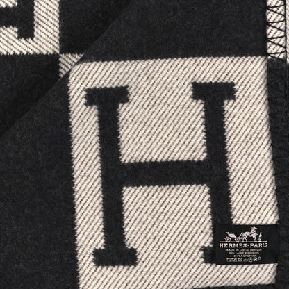 Hermes Wool Cashmere Avalon Blanket Ecru Gris Fonce 3 of 3