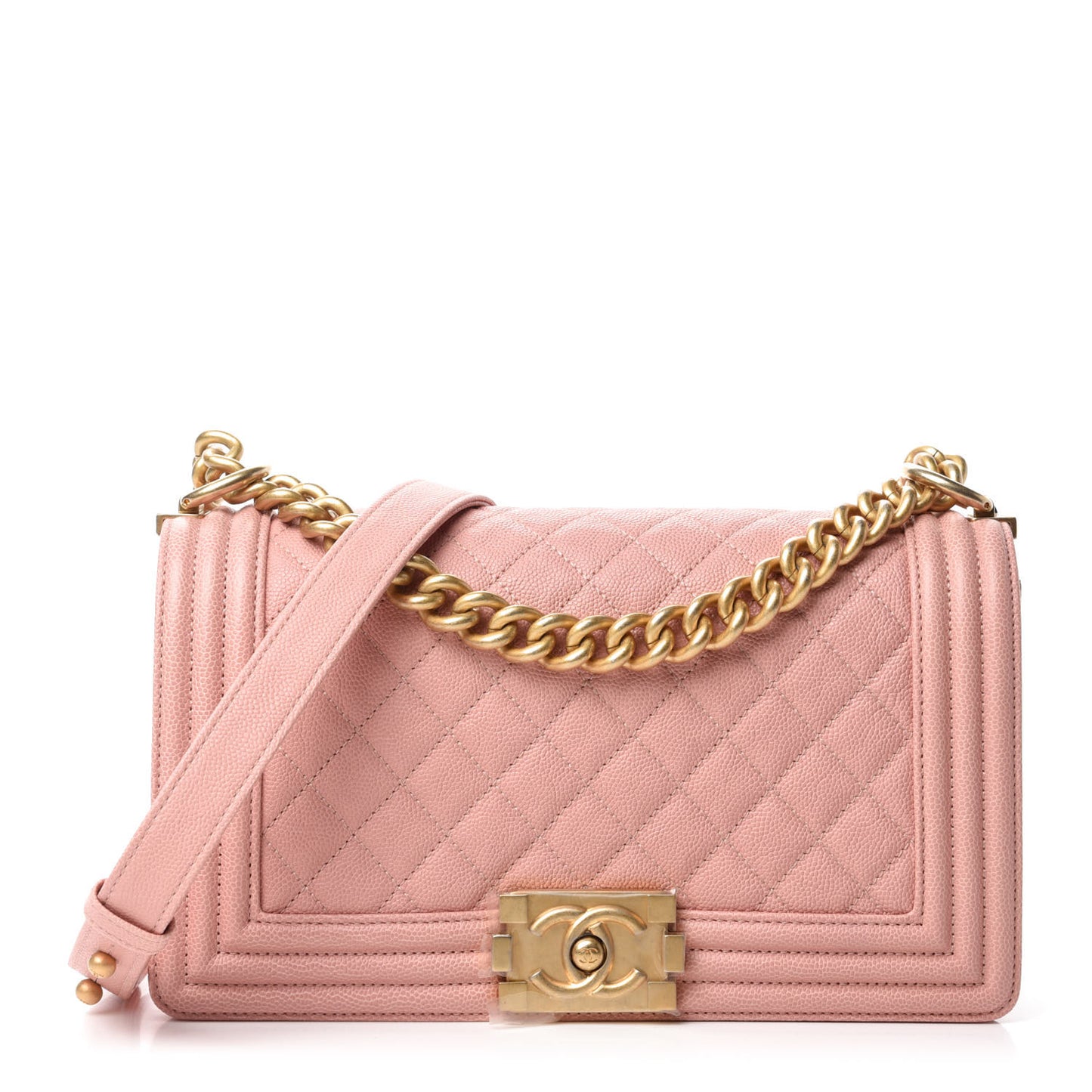 Caviar Quilted Medium Boy Flap Pink