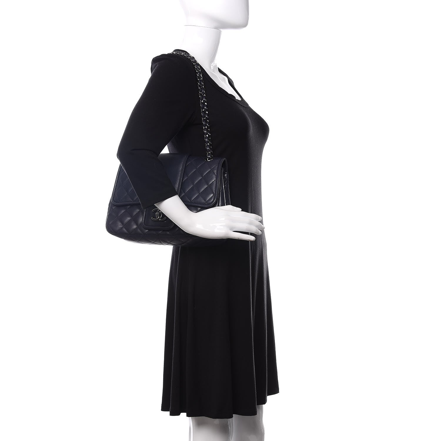 Chanel Lambskin Quilted Elementary Chic Flap Navy 2 of 13