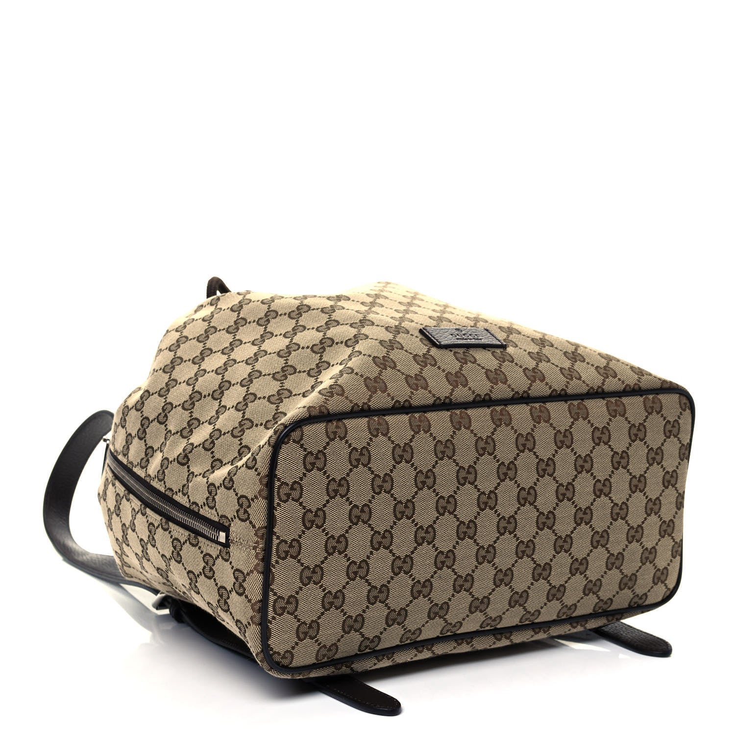 Gucci Monogram Dollar Calfskin O Drawstring Backpack Beige Ebony Testa di Moro Dark Chocolate 3 of 8