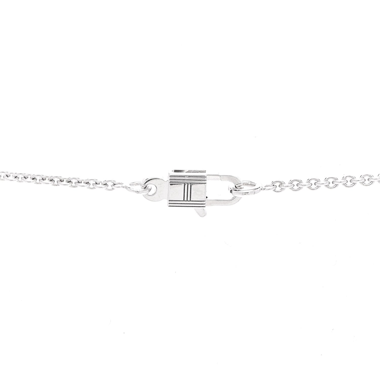 Hermes 18K White Gold Diamond Constance Amulettes Pendant Necklace 4 of 6