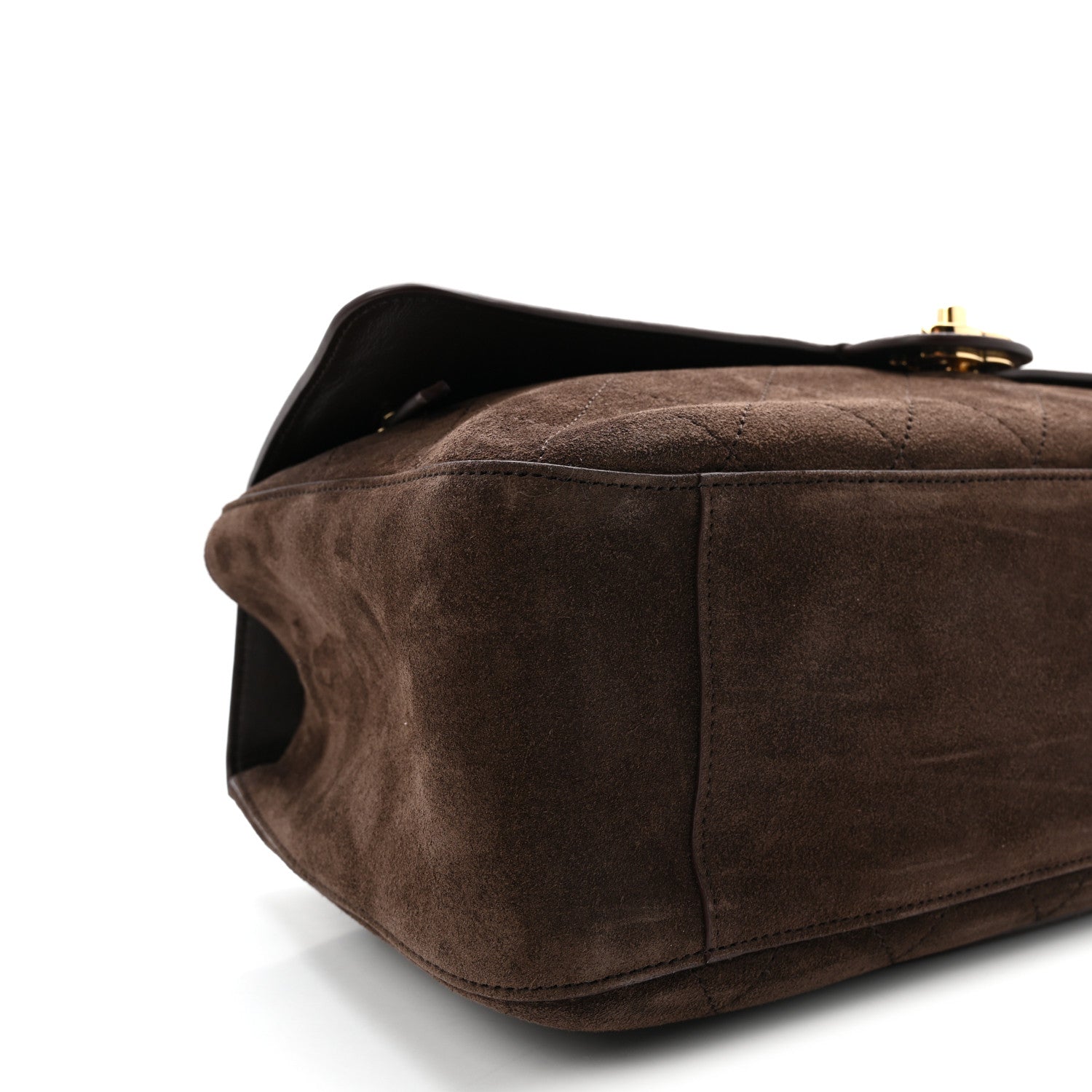 Chanel Suede Calfskin Small Souplissimo Maxi Flap Dark Brown 9 of 10