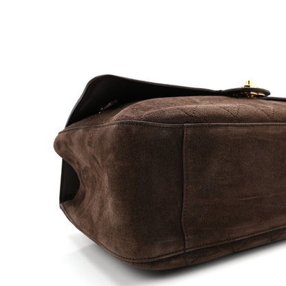 Chanel Suede Calfskin Small Souplissimo Maxi Flap Dark Brown 9 of 10